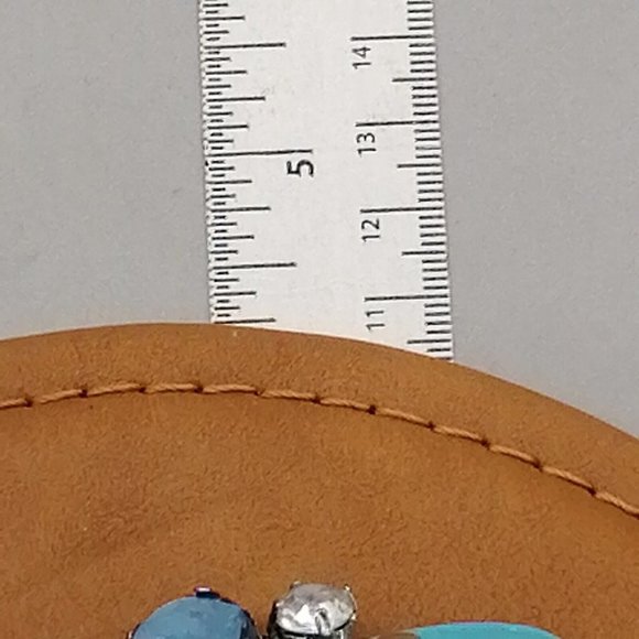 Lane‎ Bryant Womens Embellished Slip On Thong Sandals Blue Gems Flat Heel 10W - Picture 7 of 10